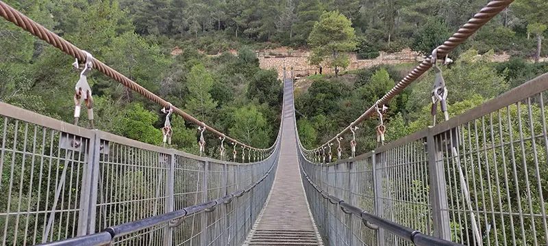 הגשר הראשון בפארק הגשרים בנשר