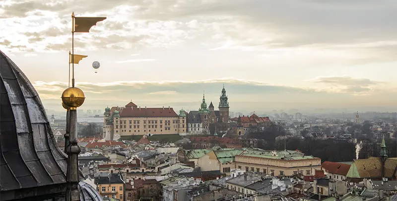 נוף לטירת ואוול מהבזיליקה