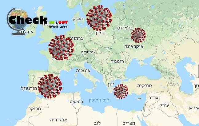 מפת קורונה באירופה