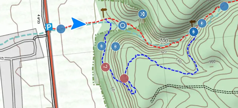 מפת מסלול נחל ספונים